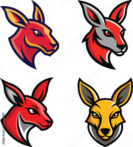 Kangaroo head mascot logo design vector