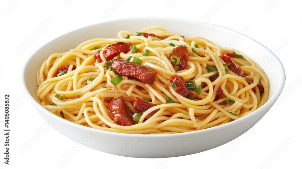 Delicious Italian Spaghetti with Meat and Fresh Vegetables Delicious Italian Spaghetti with Meat and Fresh Vegetables