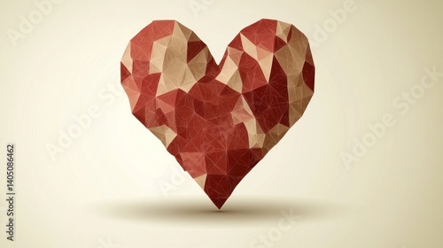 Wallpaper Mural Low Poly Red Heart Abstract Art Torontodigital.ca