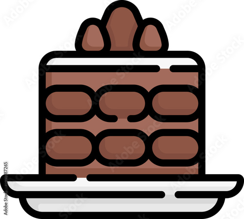 tiramisu Illustration on a white background   