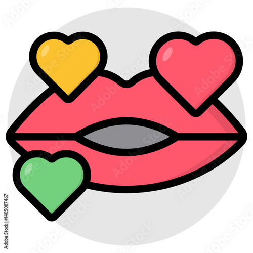 An eye catching design icon of lips