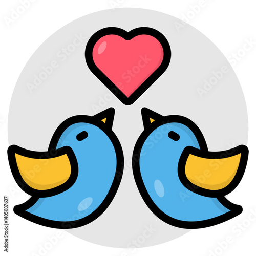 Canvas Print Mode design icon of love birds