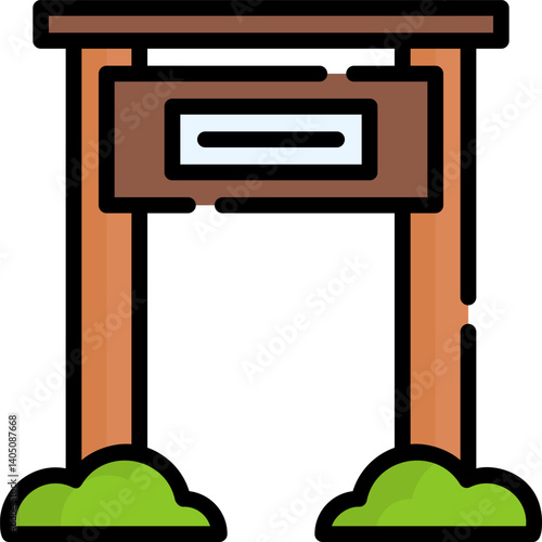 torii gate Illustration on a white background  