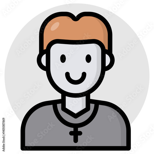 A unique design icon of priest 