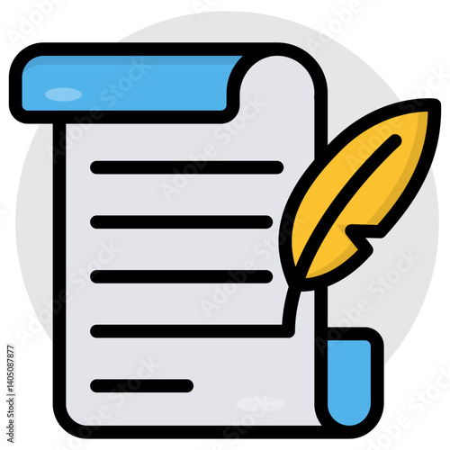 Quill writing concept icon 