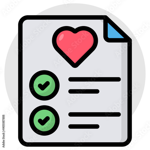 Premium download icon of love list 