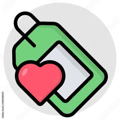 Unique design icon of heart tag