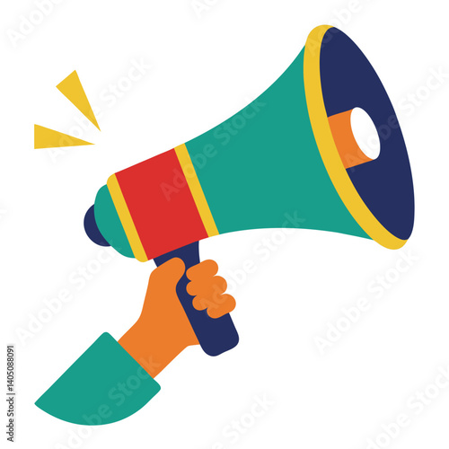 Simple Hand and Megaphone Clipart for Marketing