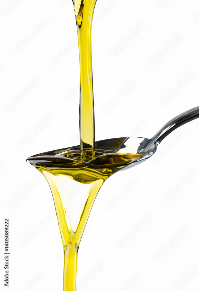 Organic olive oil on white background