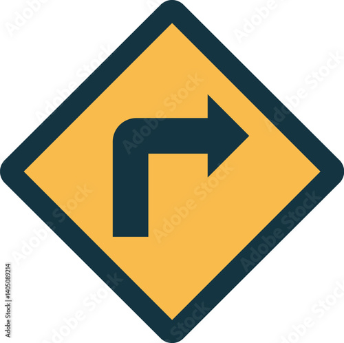 turn right Illustration on a white background   