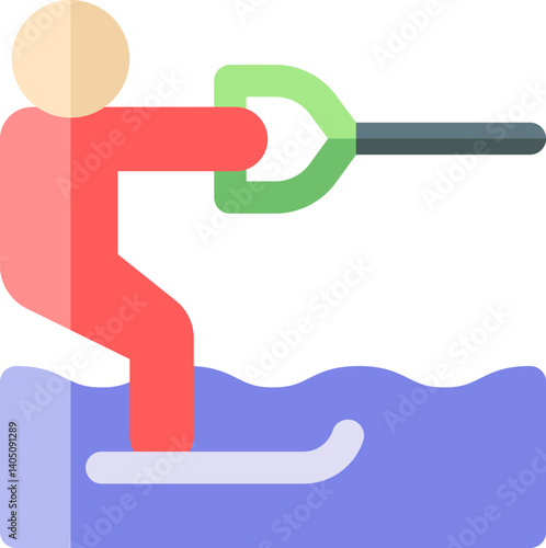 water ski Illustration on a white background  