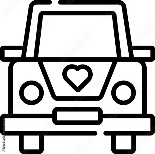 wedding car Illustration on a white background     