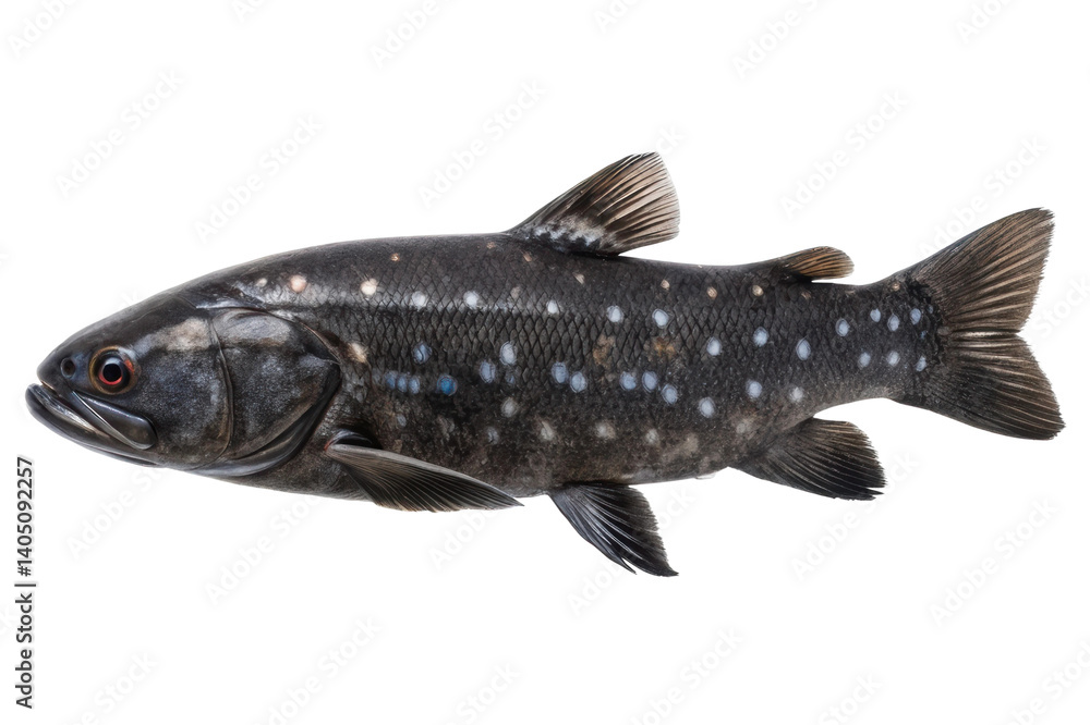 Fototapeta premium Freshwater fish native to rivers and lakes showcasing vibrant spots and streamlined body for swimming efficiency