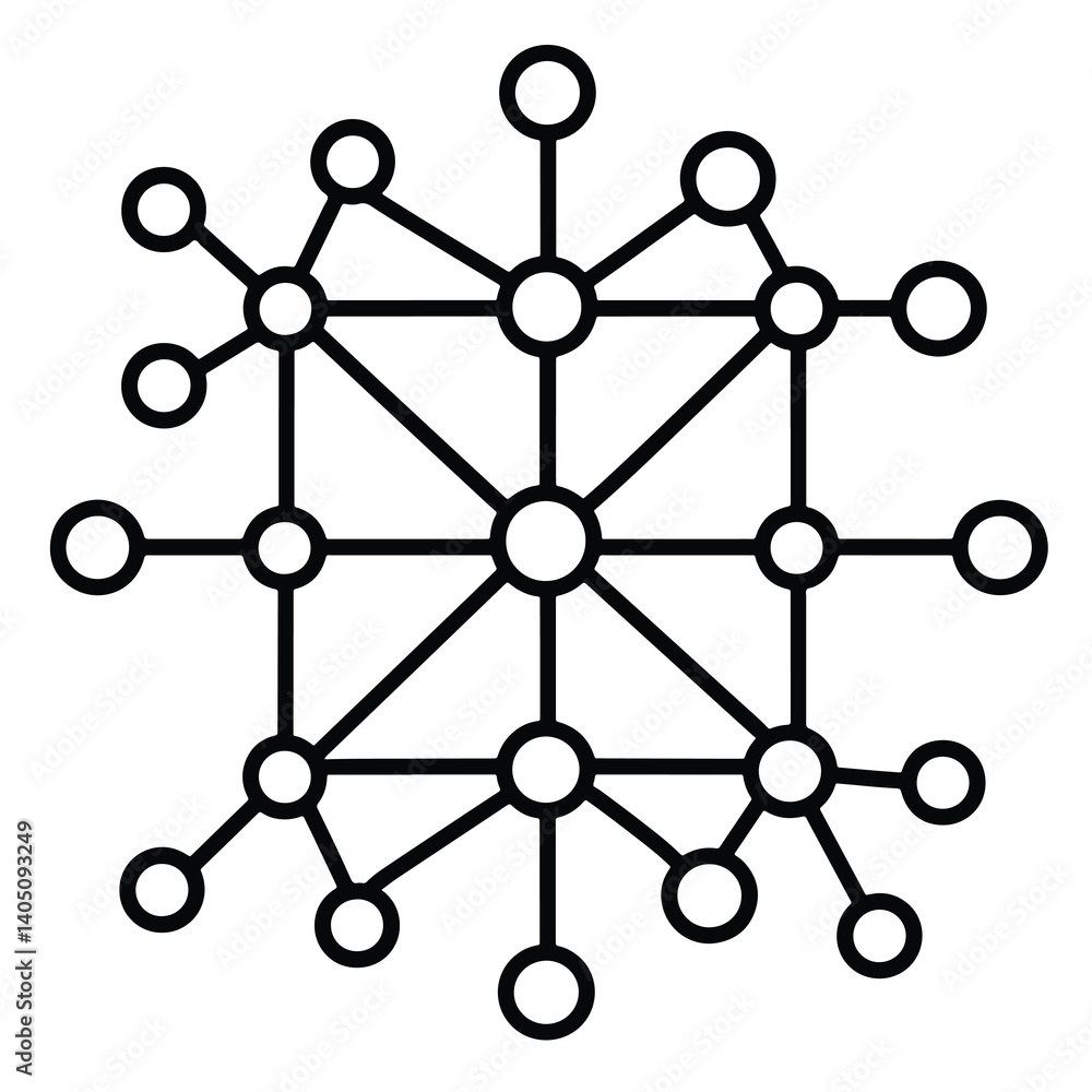 2D network web icon in line style 2D network web icon in line style