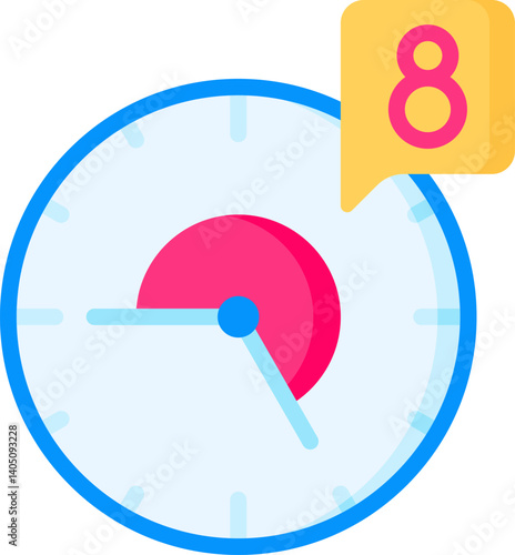 working hours Illustration on a white background     