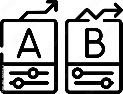 ab testing Illustration on a white background    