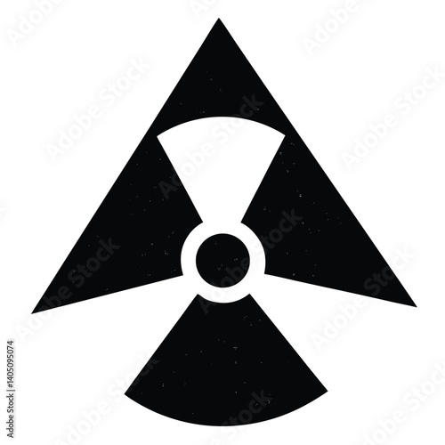 Black and White Radiation Symbol Arrow Icon: Vector Illustration of Radioactive Hazard Warning Sign Graphic for Safety and Awareness