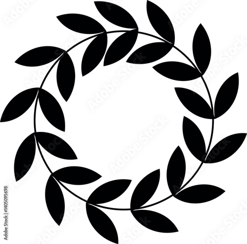 Leaf Wreath Icon Design , Perfect for Eco-Projects