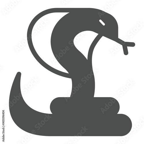 Cobra snake solid icon, desert concept. Vector graphics. Poisonous snake, wildlife sign on white background, glyph style icon for mobile or web design.