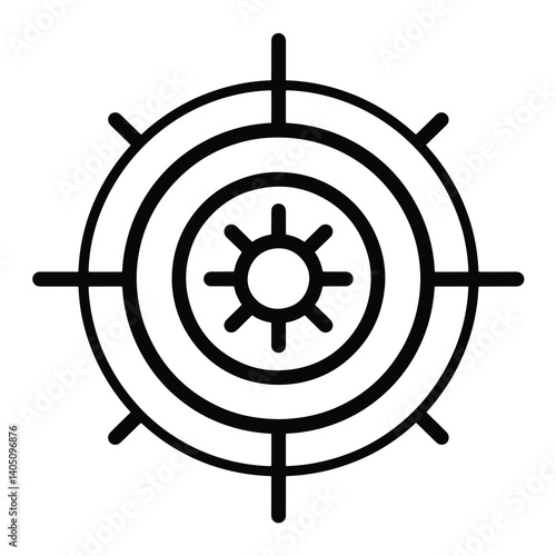 2D objective web icon in line style