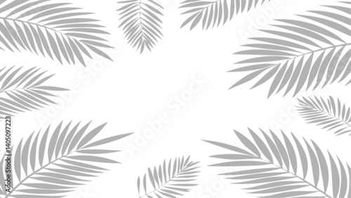Obraz na płótnie Feuilles de palmier grises en PNG transparent : motif tropical élégant pour desi