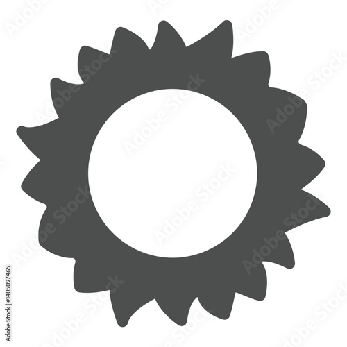 Sun star with light rays solid icon, summertime concept. Vector graphics. Hot sunshine, sun sign on white background, glyph style icon for mobile or web design.