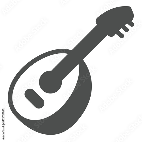 Domra solid icon, string instruments concept. Vector graphics. String instrument, musical sign on white background, glyph style icon for mobile or web design.
