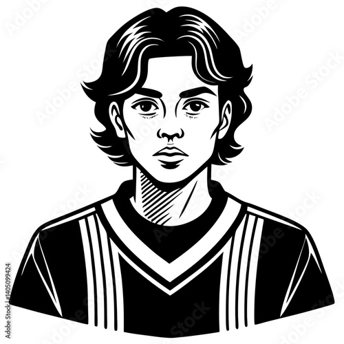 Young athlete wearing sports jersey in a graphic illustration  