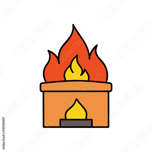 fire in a fireplace