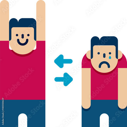 bipolar Illustration on a white background    