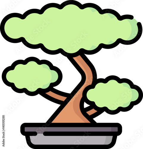 bonsai Illustration on a white background 