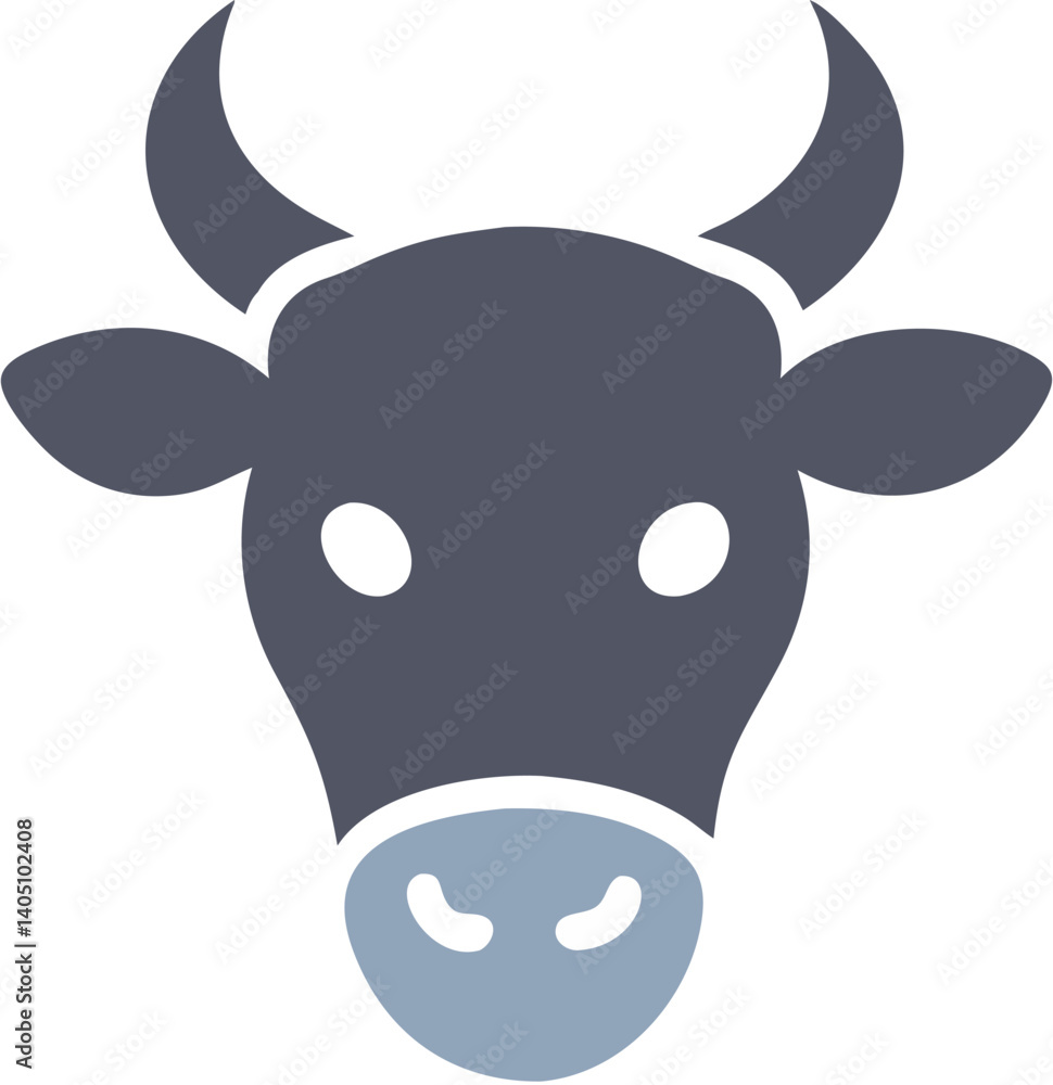 Fototapeta premium Moo-tiful Cow Head Icon: Farm Fresh Design Element for Branding, Websites, and More! red beef milk 