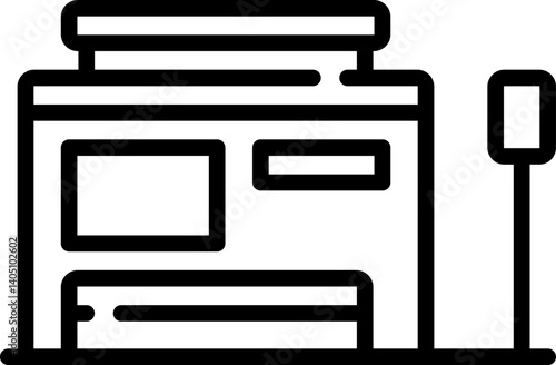 bus station Illustration on a white background    