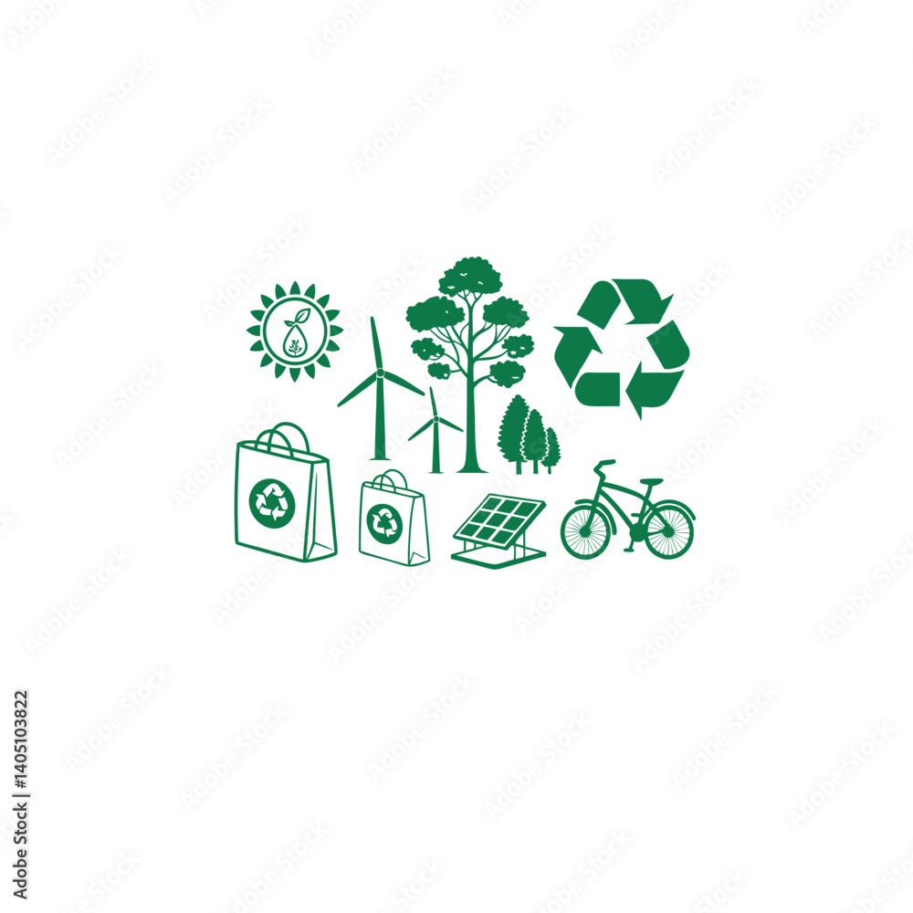 recycle symbol with green leaves recycle symbol with green leaves