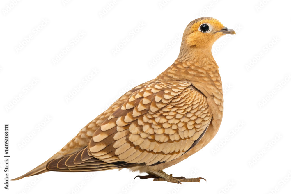 Elegant brown bird with unique feather patterns perched gracefully Elegant brown bird with unique feather patterns perched gracefully