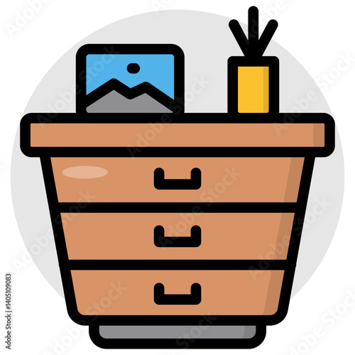 Premium design icon of chest of drawers