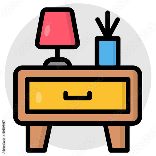 Creative design icon of bedside table