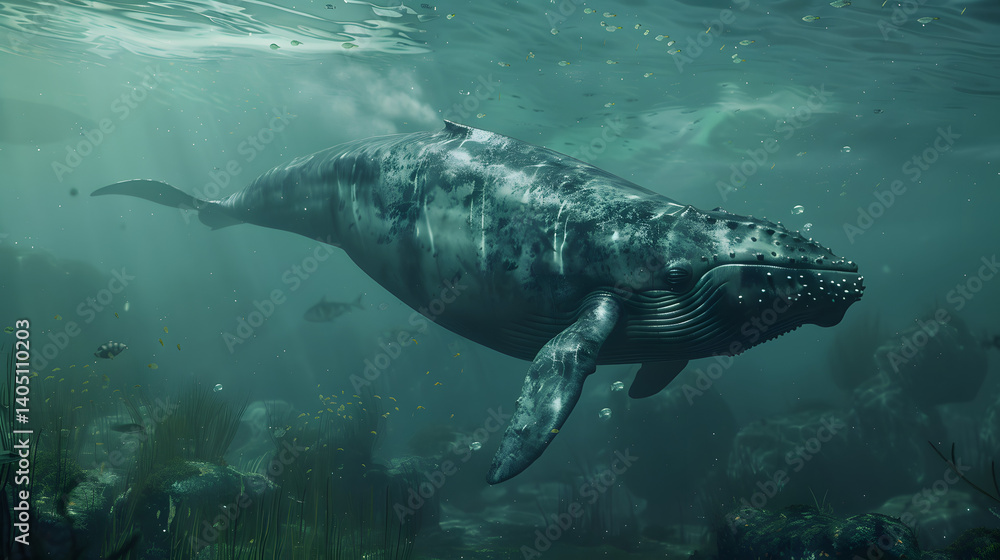 Fototapeta premium Whale’s Soaring Marine Ballet