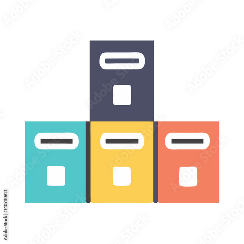 Archive Boxes Icon Representing Storage and File Organization