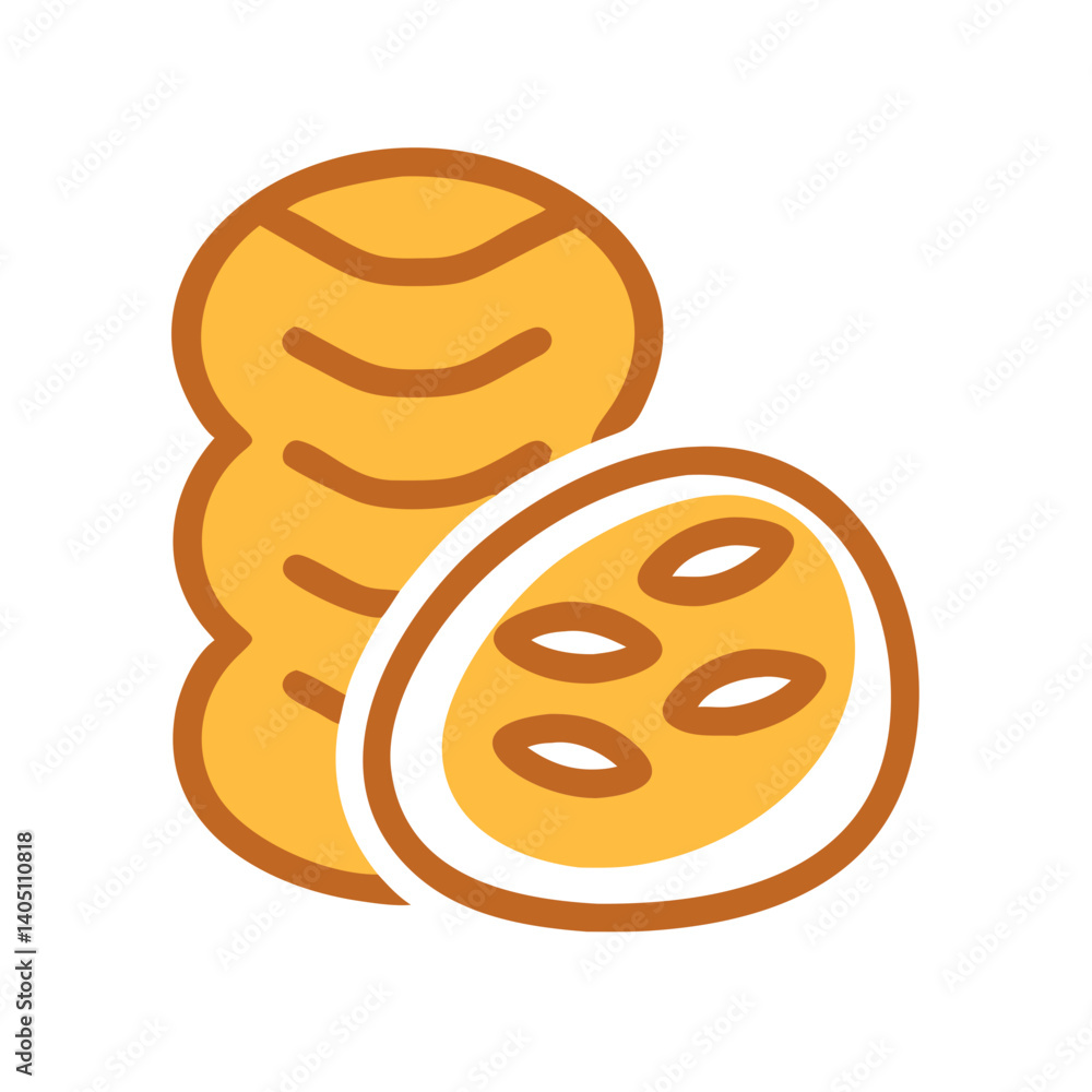 Bread Loaf Icon Representing Bakery and Breakfast Bread Loaf Icon Representing Bakery and Breakfast