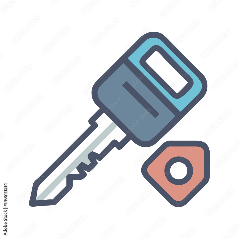 Car Key Icon Representing Vehicle Access and Security Car Key Icon Representing Vehicle Access and Security