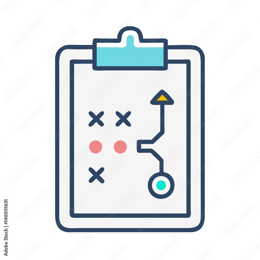 Clipboard with Strategy Plan Icon Representing Business Planning and Organization Clipboard with Strategy Plan Icon Representing Business Planning and Organization