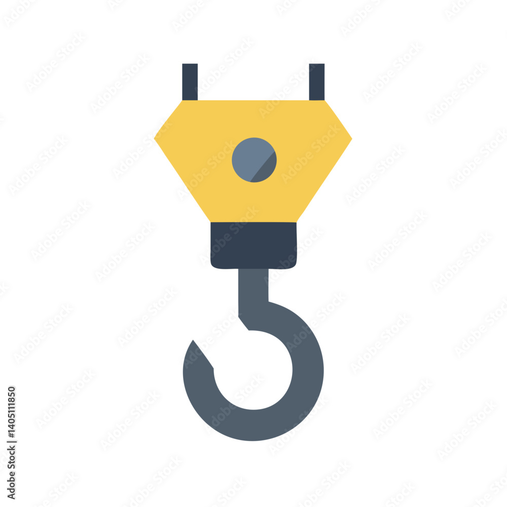 Crane Hook Icon Representing Heavy Lifting Equipment and Industrial Operations Crane Hook Icon Representing Heavy Lifting Equipment and Industrial Operations