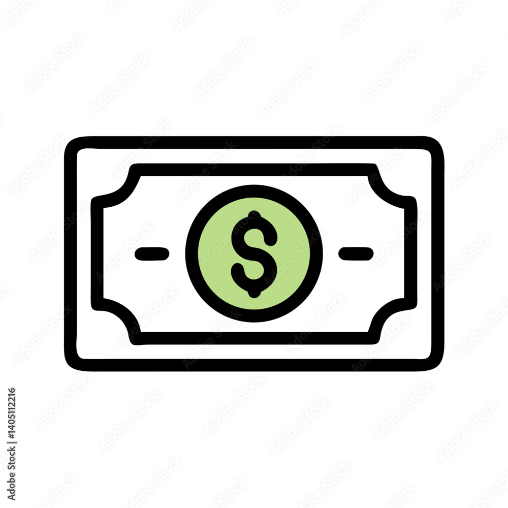 Dollar Bill Icon Representing Money and Finance Dollar Bill Icon Representing Money and Finance