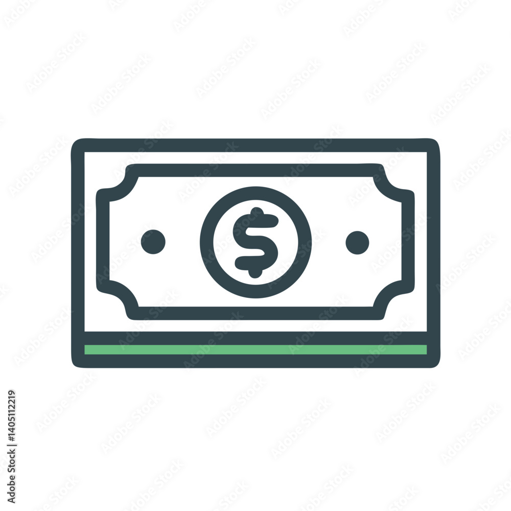Dollar Bill Icon Representing Money and Finance Dollar Bill Icon Representing Money and Finance