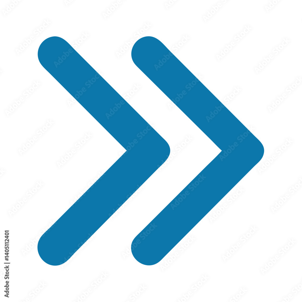 Double Right Arrow Icon Representing Fast Forward and Quick Navigation Double Right Arrow Icon Representing Fast Forward and Quick Navigation