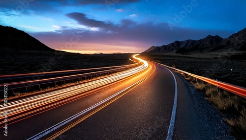 Light Trail on a Road