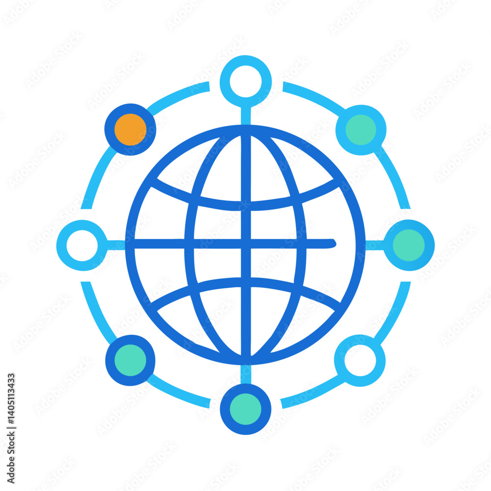 Globe with Network Icon Representing Data Visualization and Global Connectivity Globe with Network Icon Representing Data Visualization and Global Connectivity