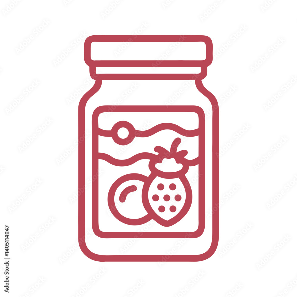 Jam Jar Icon Representing Fruit Preserves and Homemade Jams Jam Jar Icon Representing Fruit Preserves and Homemade Jams