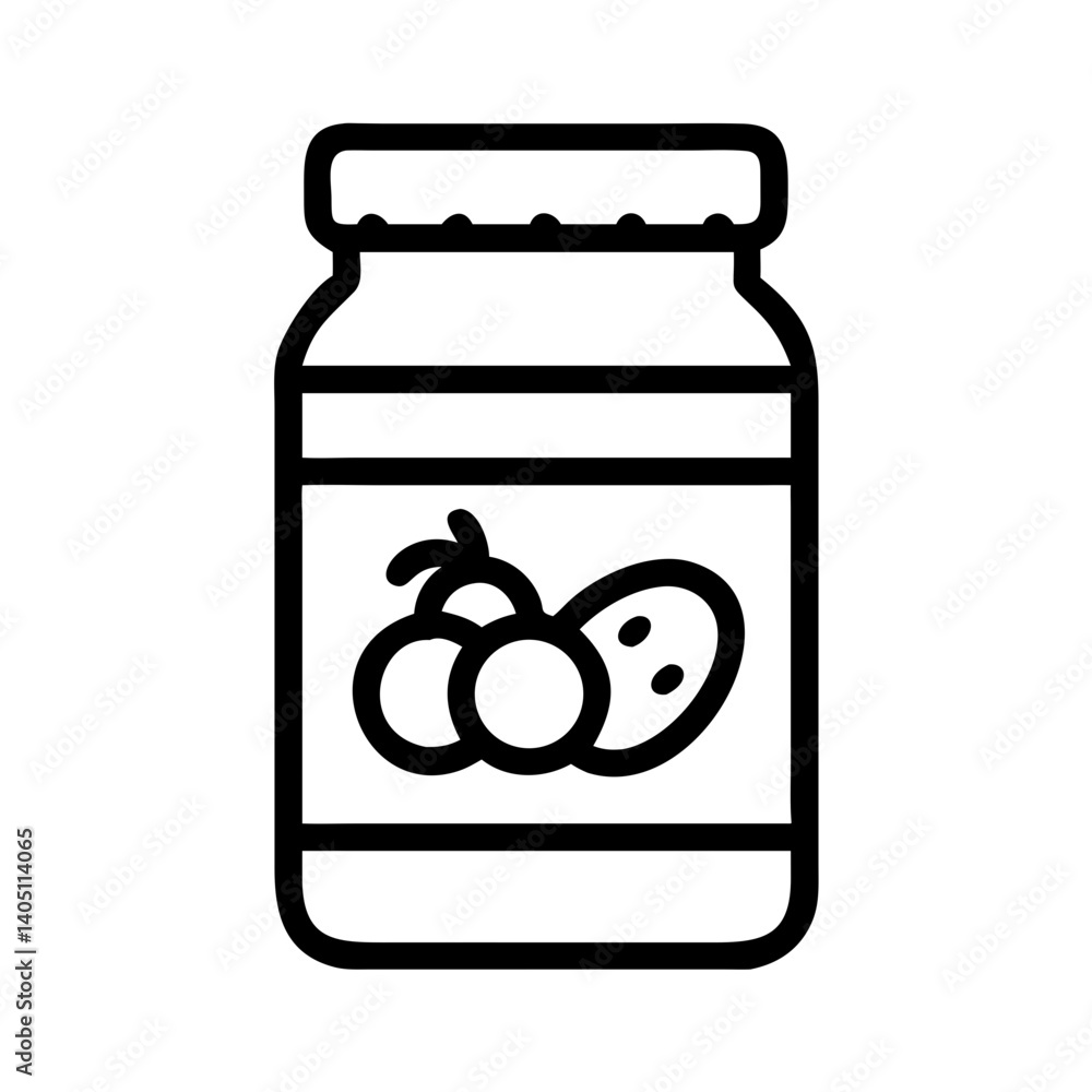 Jam Jar Icon Representing Fruit Preserves and Homemade Jams Jam Jar Icon Representing Fruit Preserves and Homemade Jams